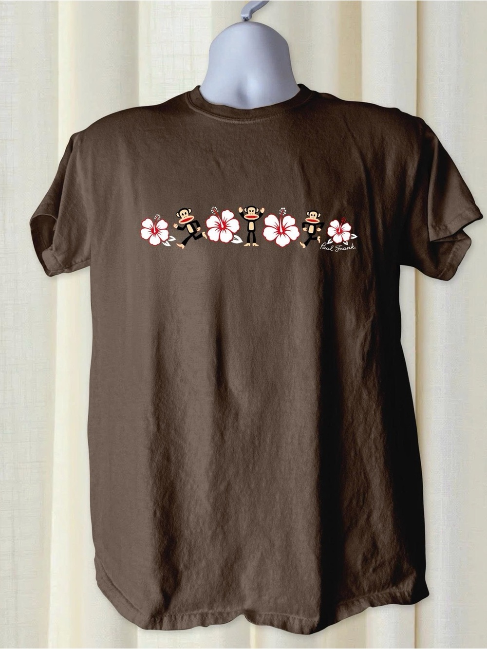 Paul Floral and Monkey Graphic Brown Gildan Tshirt